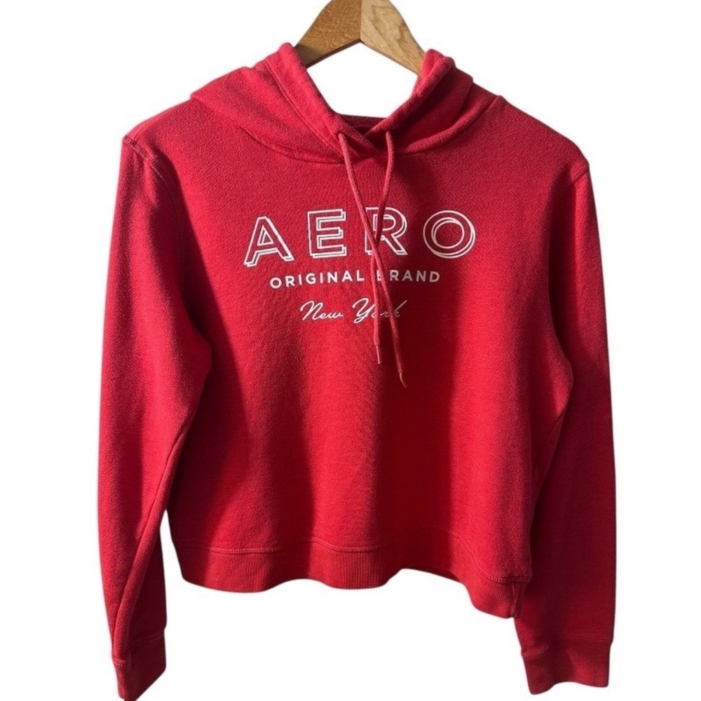 Aeropostale Hoodie Womens M Red AERO Original Brand New York Pullover Sweatshirt